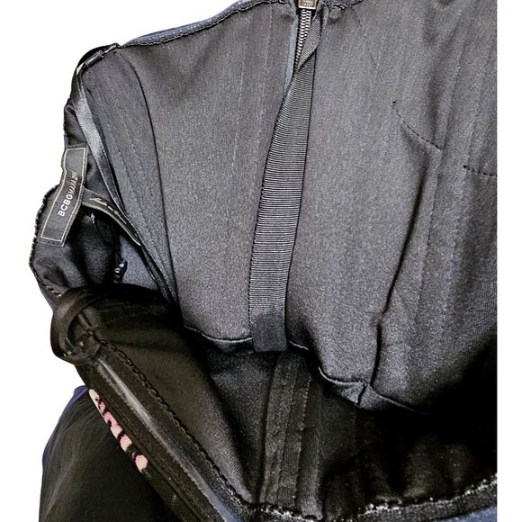 BCBGMAXAZRIA Strapless Floral Print Dress Size 8 Black Multi-Color Ruched Bodyco - Picture 11 of 11